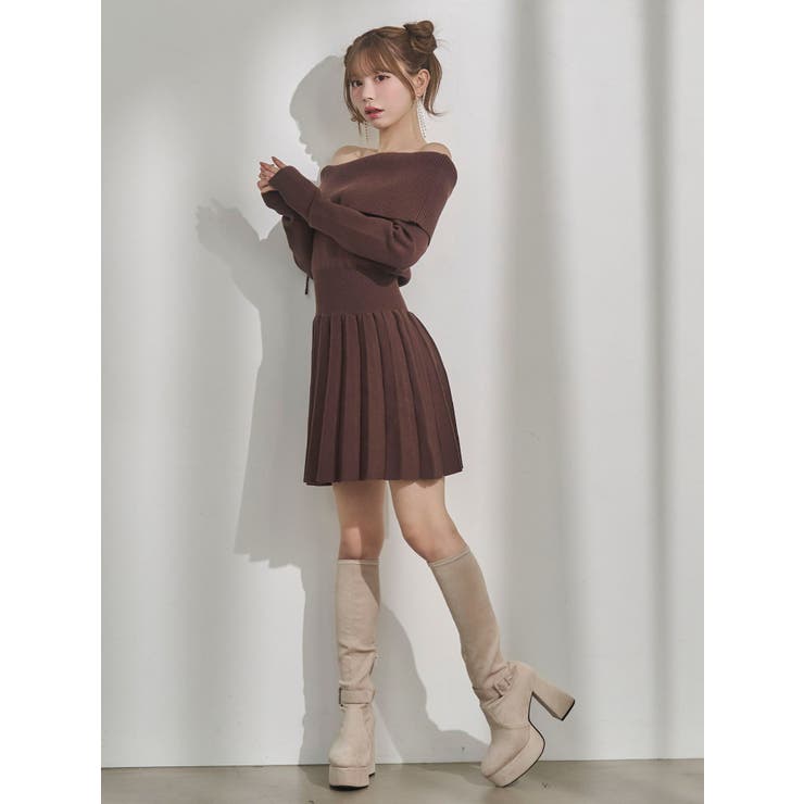 BACKレースアップワンショルニットワンピース | EATME | 詳細画像12 