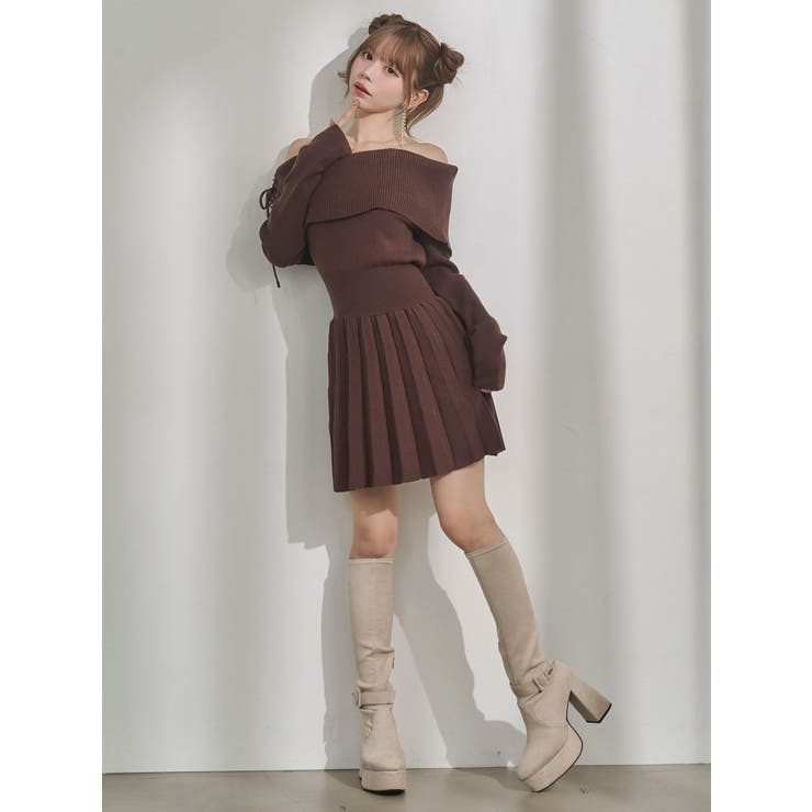 BACKレースアップワンショルニットワンピース | EATME | 詳細画像13 