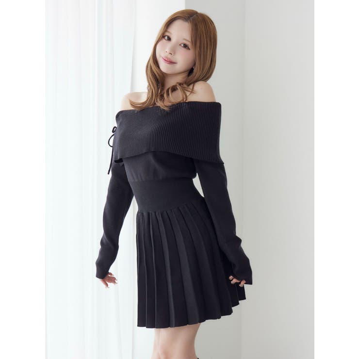 BACKレースアップワンショルニットワンピース | EATME | 詳細画像2 