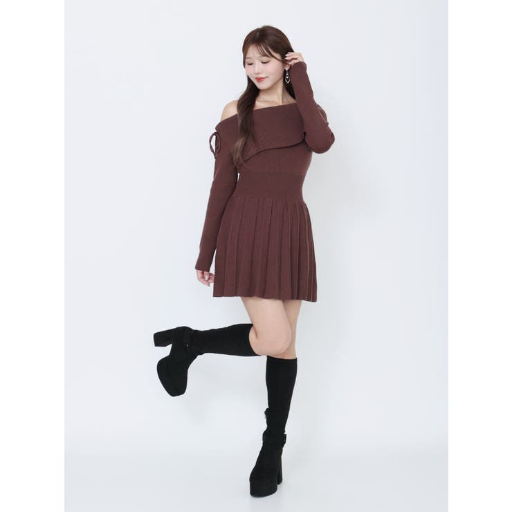 BACKレースアップワンショルニットワンピース | EATME | 詳細画像20 