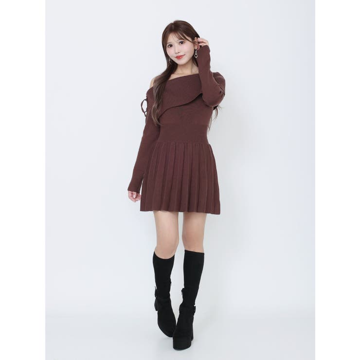 BACKレースアップワンショルニットワンピース | EATME | 詳細画像21 