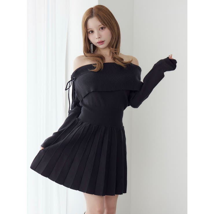 BACKレースアップワンショルニットワンピース | EATME | 詳細画像3 