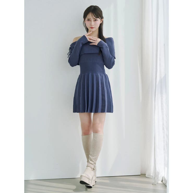 BACKレースアップワンショルニットワンピース | EATME | 詳細画像34 