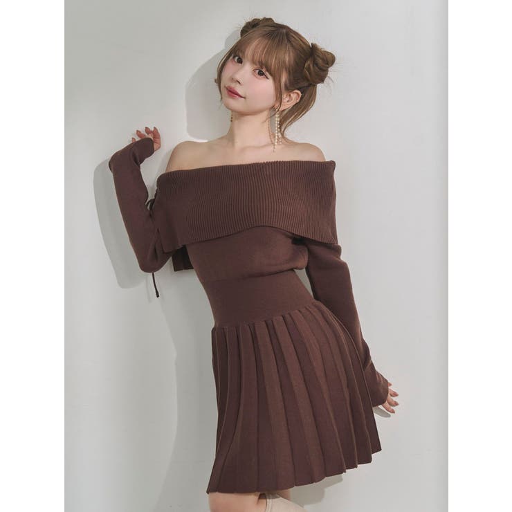 BACKレースアップワンショルニットワンピース | EATME | 詳細画像8 