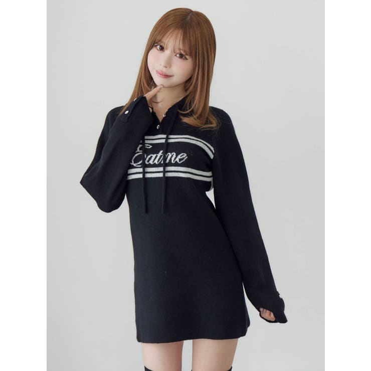 フーディーロゴニットワンピース | EATME | 詳細画像10 