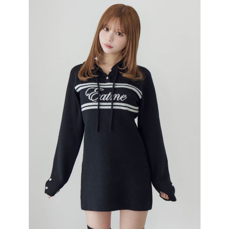 フーディーロゴニットワンピース | EATME | 詳細画像11 