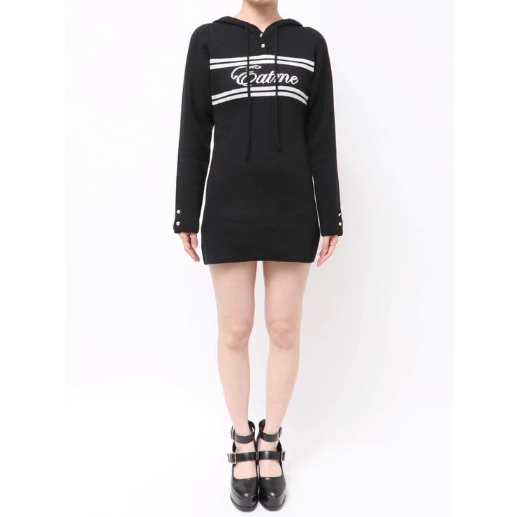 フーディーロゴニットワンピース | EATME | 詳細画像31 
