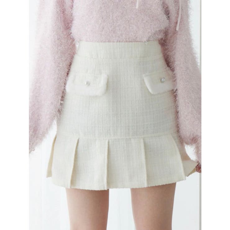 アイボリー | ツイードプリーツスカート | EATME