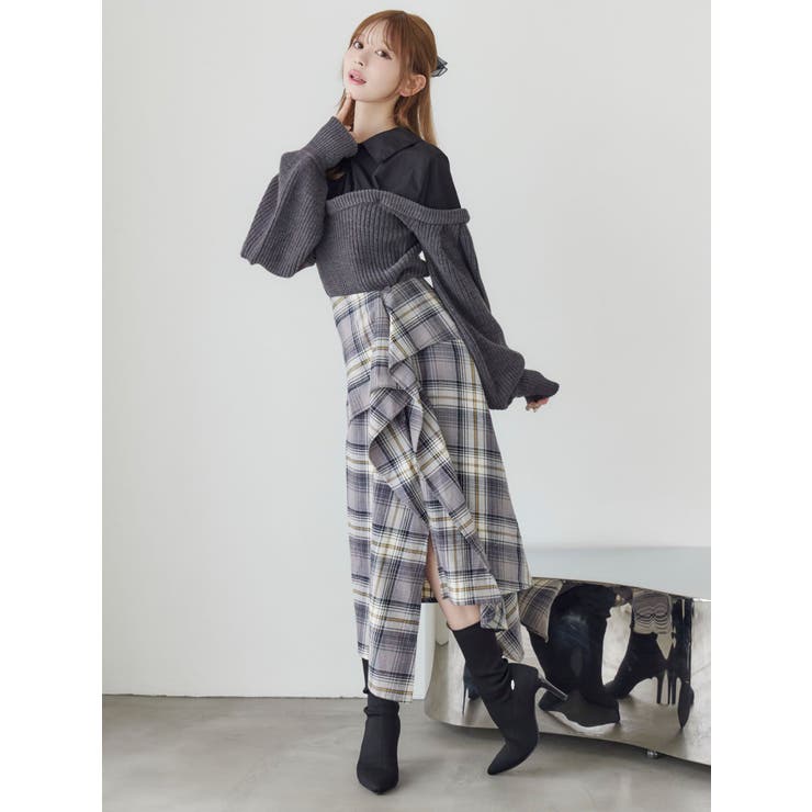 チェックドレープスカート | EATME | 詳細画像2 