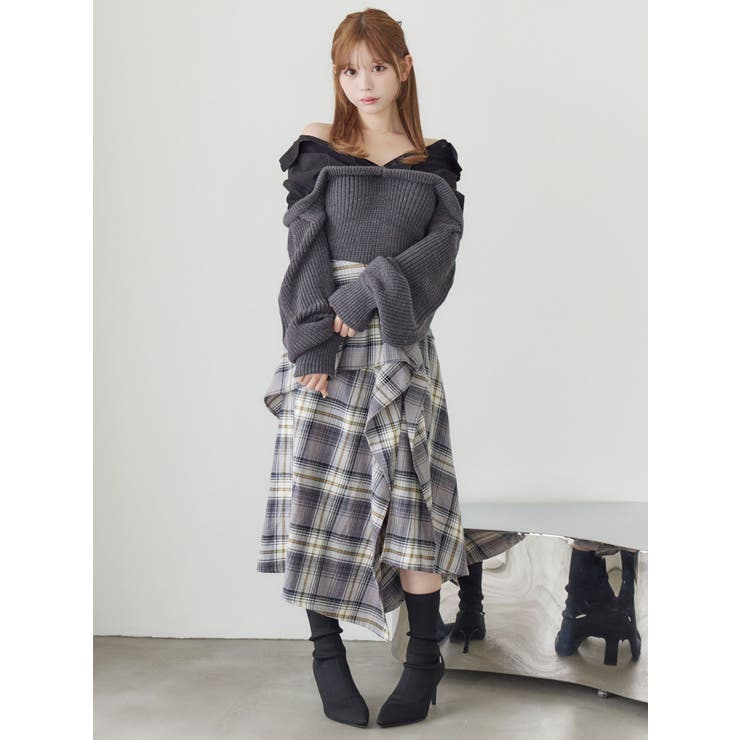 チェックドレープスカート | EATME | 詳細画像5 