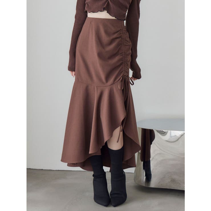 ブラウン | サイドギャザーマーメイドスカート | EATME