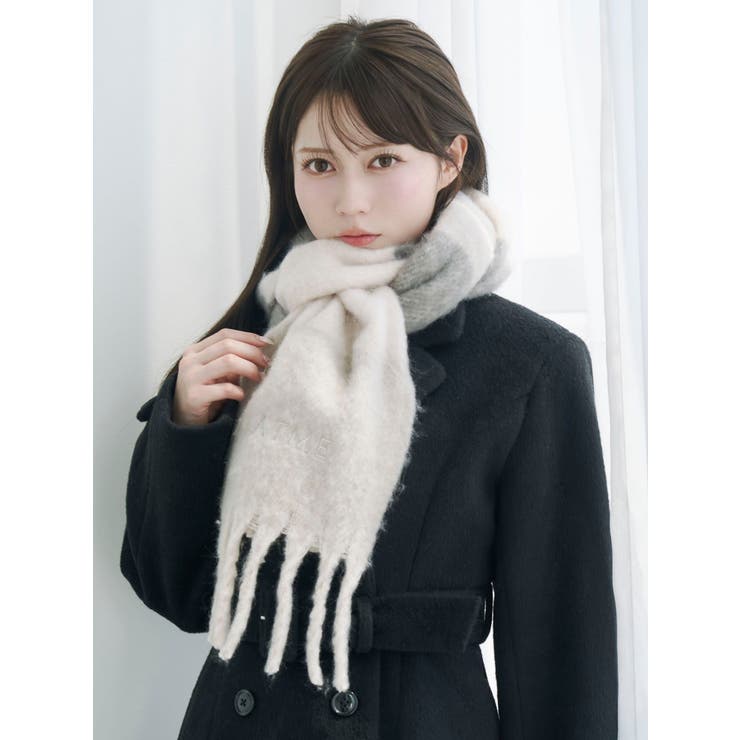 ボーダー刺繍マフラー | EATME | 詳細画像1 