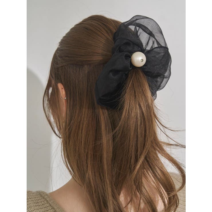 ポイントフェイクパールオーガンジーシュシュ | EATME | 詳細画像1 