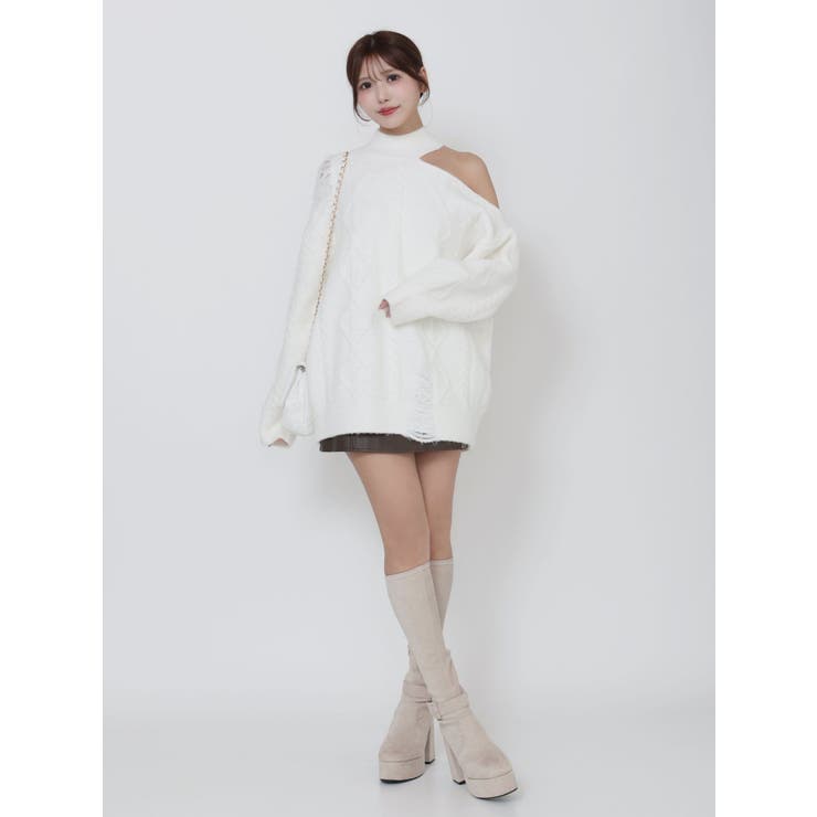 ダメージワンショルニット | EATME | 詳細画像18 