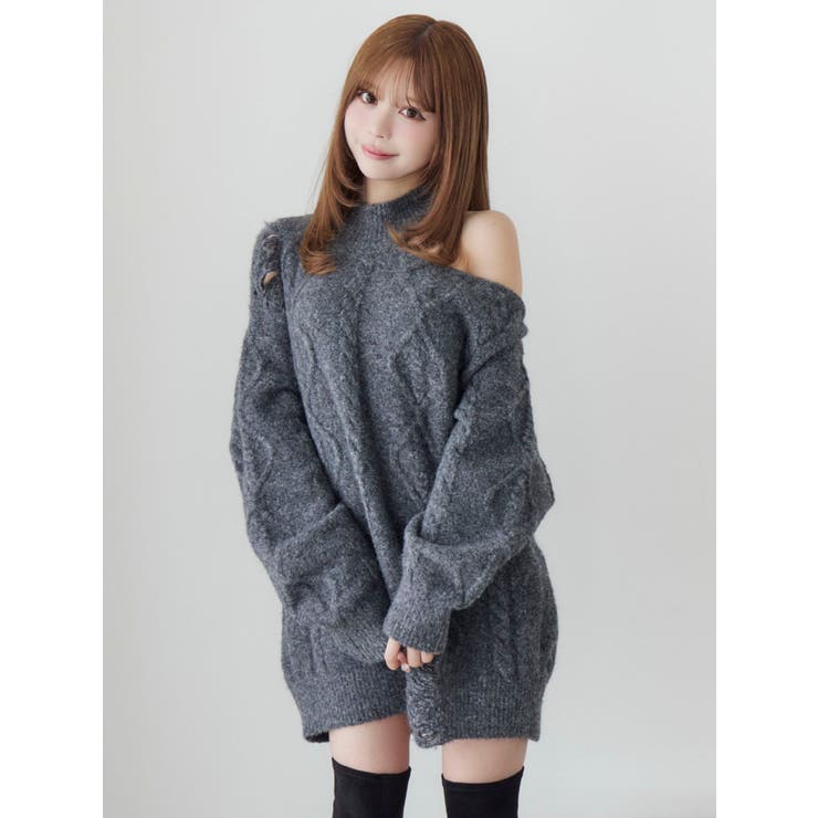 ダメージワンショルニット | EATME | 詳細画像2 