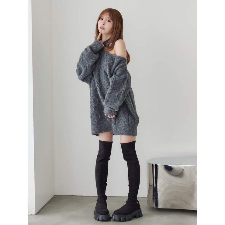 ダメージワンショルニット | EATME | 詳細画像6 