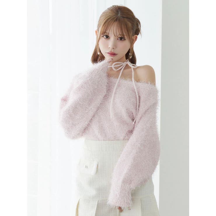 ワンショルダーシャギーニットTOP | EATME | 詳細画像18 