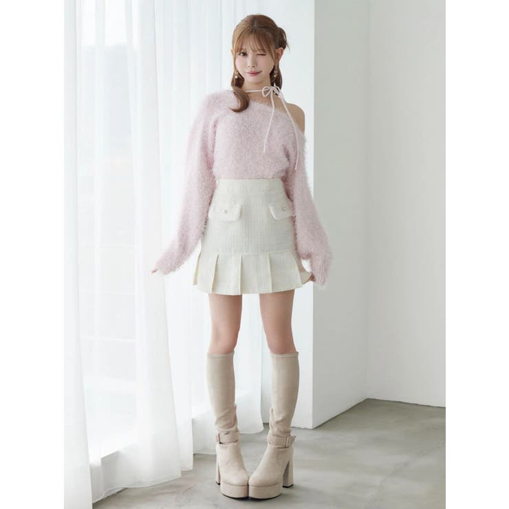 ワンショルダーシャギーニットTOP | EATME | 詳細画像19 