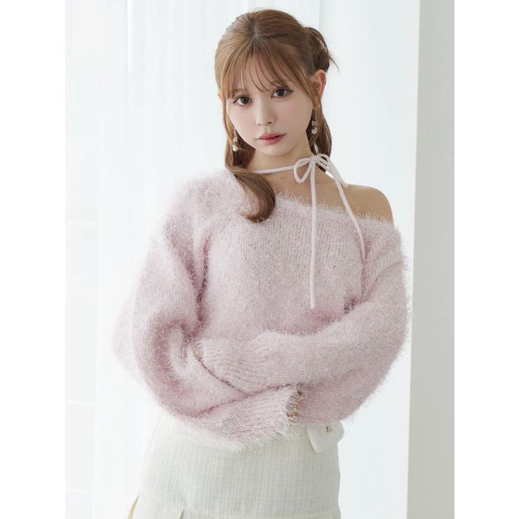 ワンショルダーシャギーニットTOP | EATME | 詳細画像20 