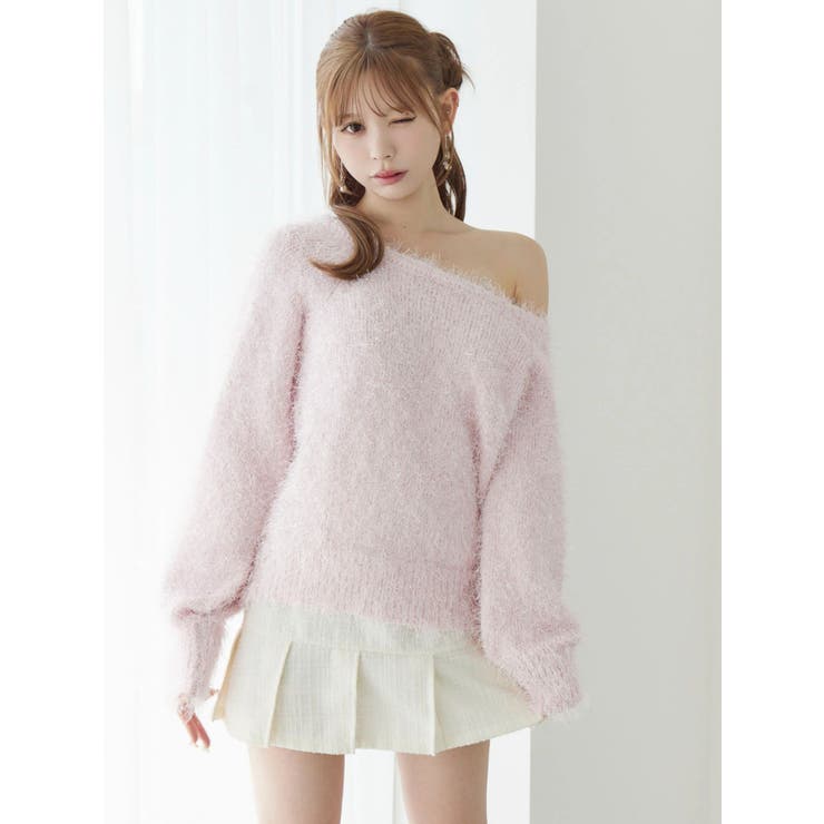 ワンショルダーシャギーニットTOP | EATME | 詳細画像21 