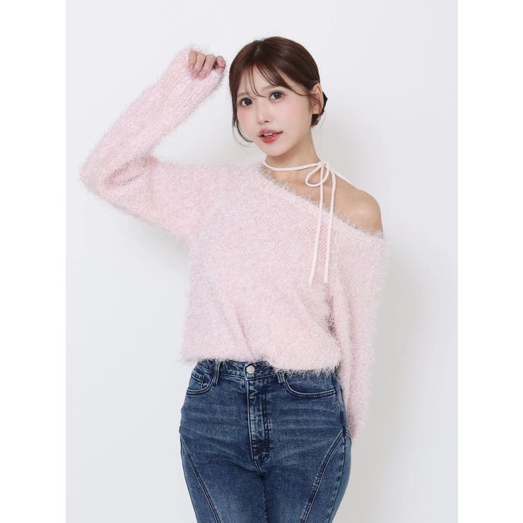 ワンショルダーシャギーニットTOP | EATME | 詳細画像24 