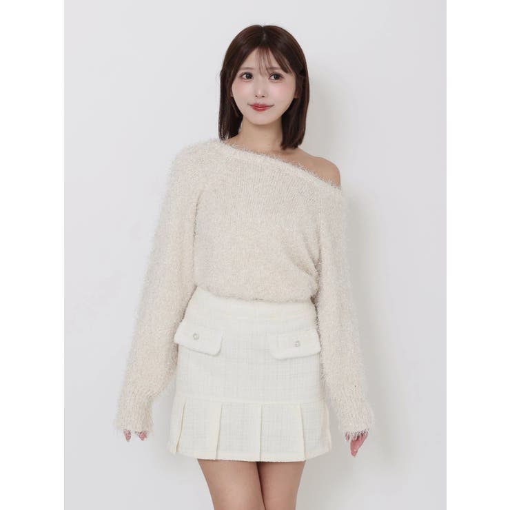 ワンショルダーシャギーニットTOP | EATME | 詳細画像28 