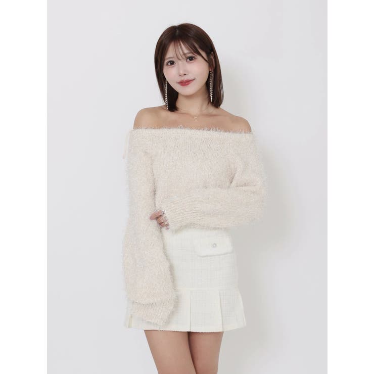 ワンショルダーシャギーニットTOP | EATME | 詳細画像29 