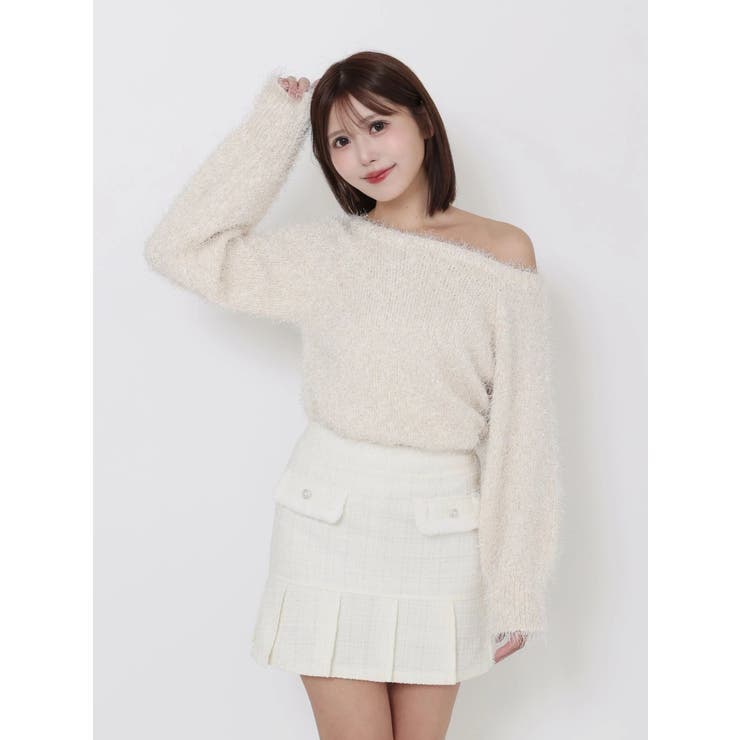 ワンショルダーシャギーニットTOP | EATME | 詳細画像30 