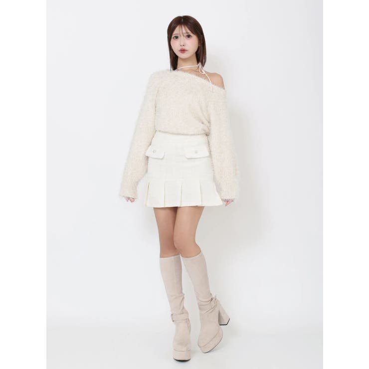 ワンショルダーシャギーニットTOP | EATME | 詳細画像33 