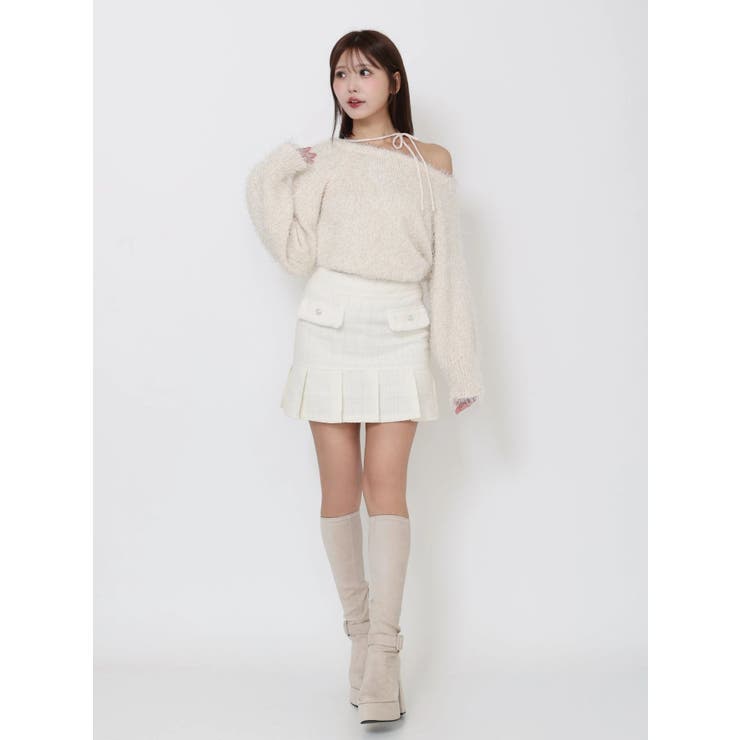 ワンショルダーシャギーニットTOP | EATME | 詳細画像34 