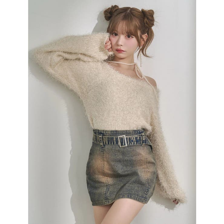 ワンショルダーシャギーニットTOP | EATME | 詳細画像38 