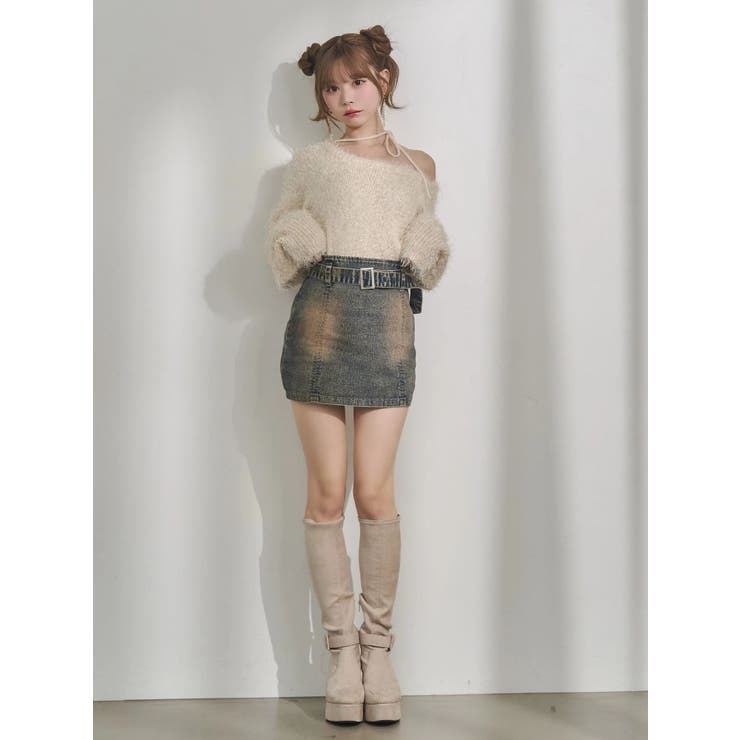 ワンショルダーシャギーニットTOP | EATME | 詳細画像5 