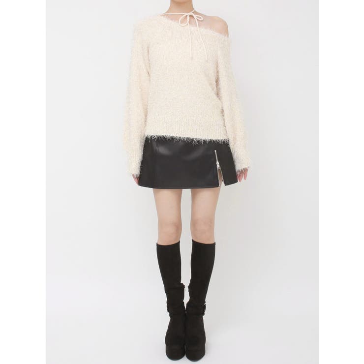 ワンショルダーシャギーニットTOP | EATME | 詳細画像50 