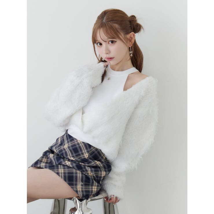 カシュクールドッキングニットTOP | EATME | 詳細画像3 