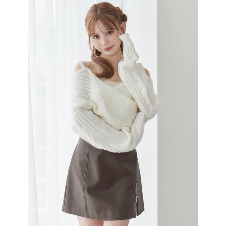 BACKリボンカシュクールニットTOP | EATME | 詳細画像11 