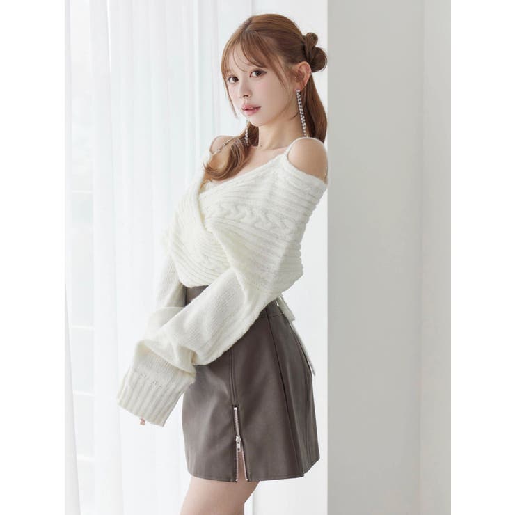 BACKリボンカシュクールニットTOP | EATME | 詳細画像13 