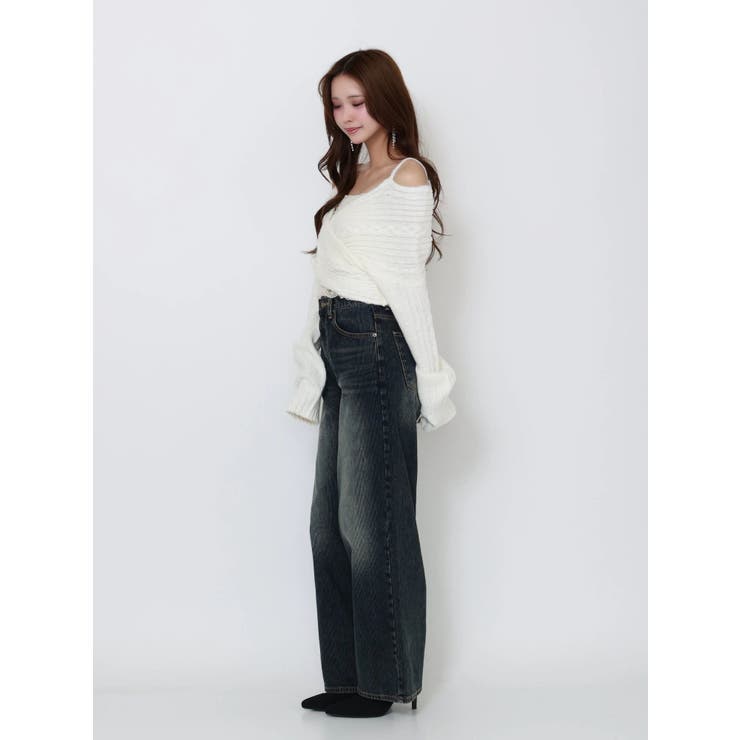 BACKリボンカシュクールニットTOP | EATME | 詳細画像19 