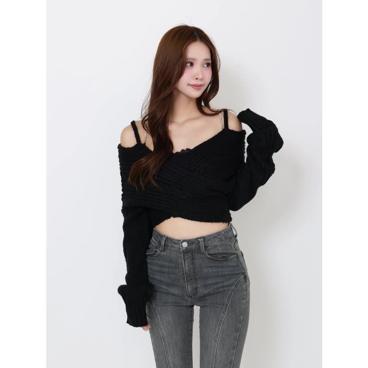 BACKリボンカシュクールニットTOP | EATME | 詳細画像21 