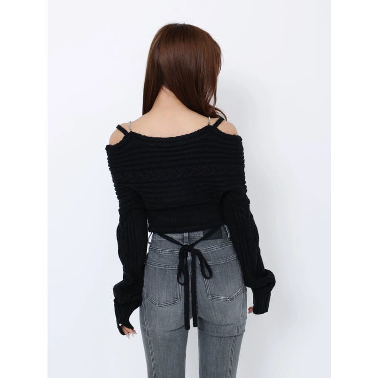 BACKリボンカシュクールニットTOP | EATME | 詳細画像23 