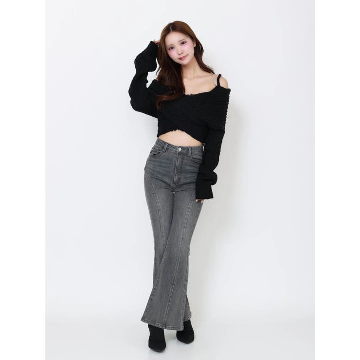 BACKリボンカシュクールニットTOP | EATME | 詳細画像25 