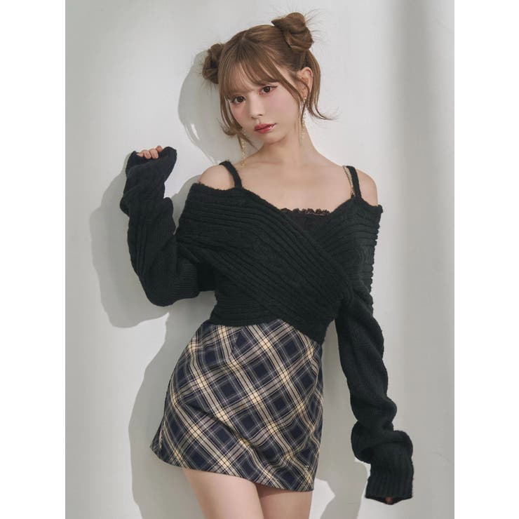 BACKリボンカシュクールニットTOP | EATME | 詳細画像29 