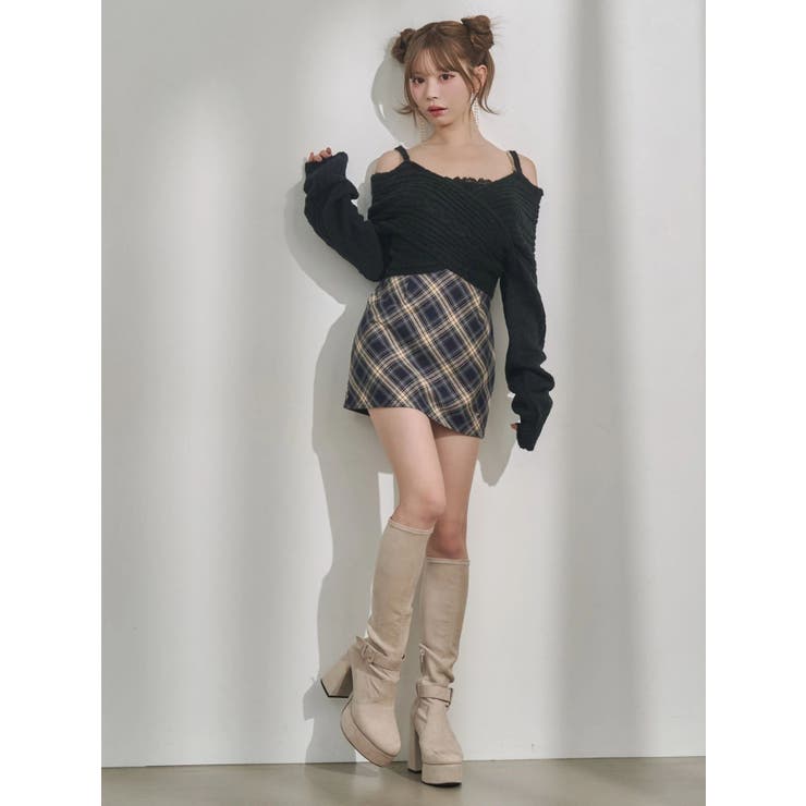 BACKリボンカシュクールニットTOP | EATME | 詳細画像32 