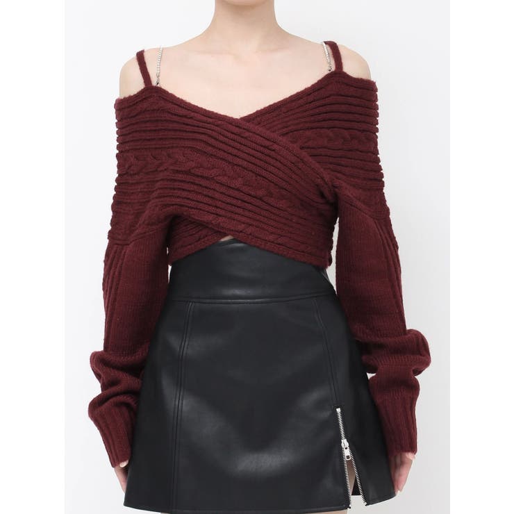 BACKリボンカシュクールニットTOP | EATME | 詳細画像33 