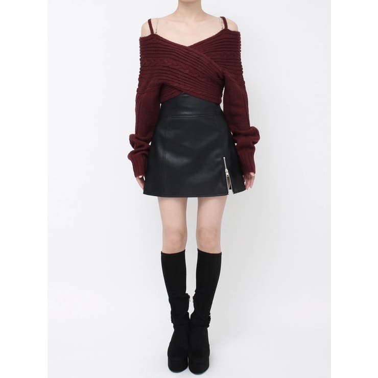 BACKリボンカシュクールニットTOP | EATME | 詳細画像40 