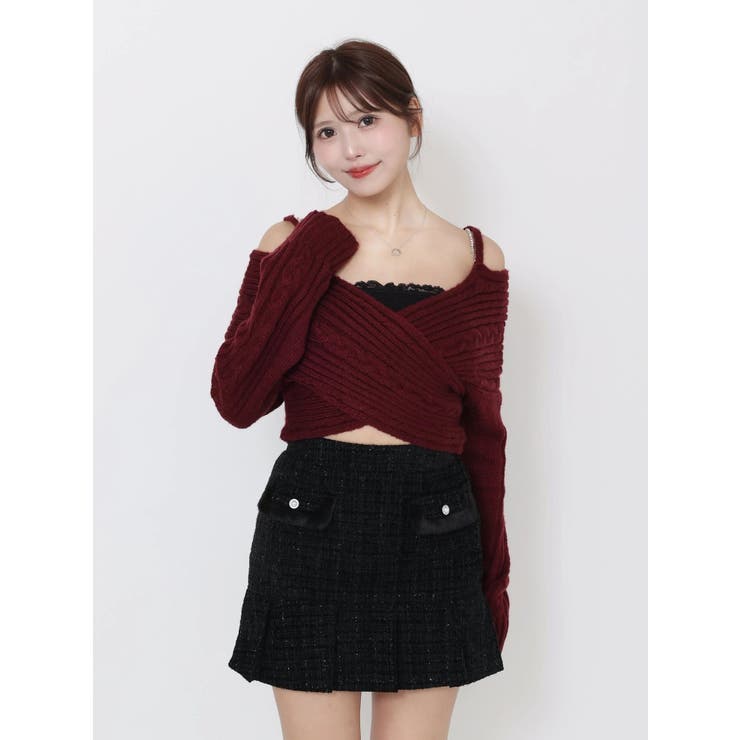 BACKリボンカシュクールニットTOP | EATME | 詳細画像6 