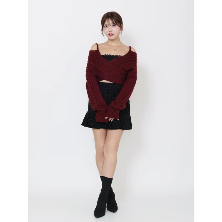 BACKリボンカシュクールニットTOP | EATME | 詳細画像7 