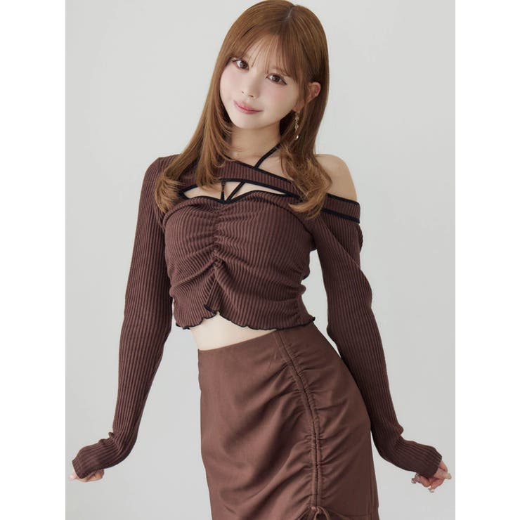 ワンショルバイカラーリブTOP | EATME | 詳細画像32 