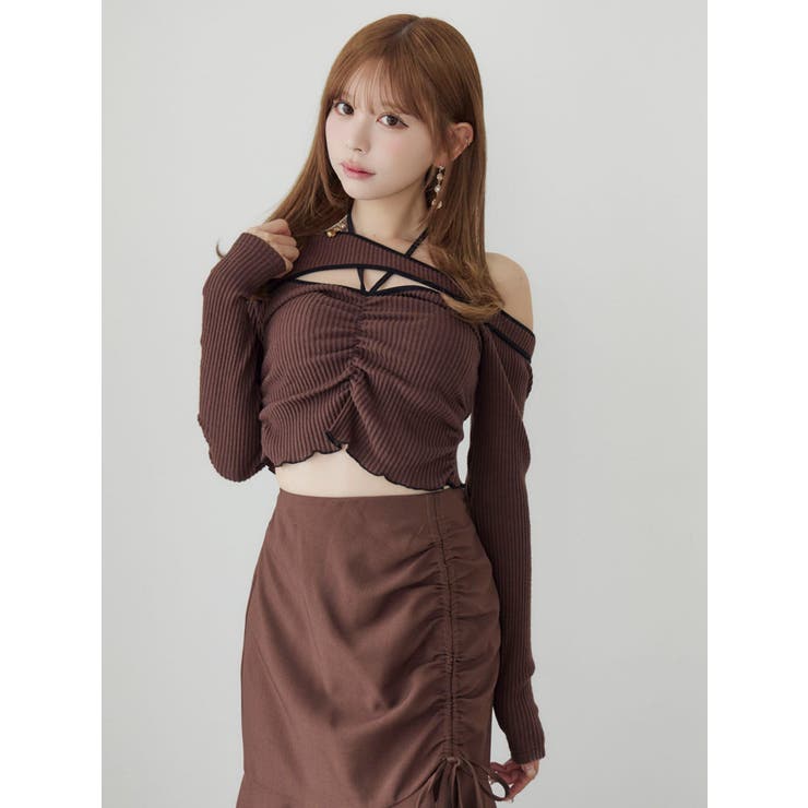 ワンショルバイカラーリブTOP | EATME | 詳細画像4 