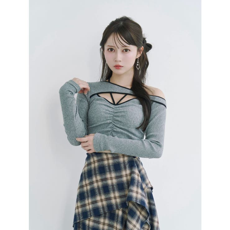 ワンショルバイカラーリブTOP | EATME | 詳細画像7 