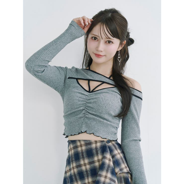 ワンショルバイカラーリブTOP | EATME | 詳細画像9 